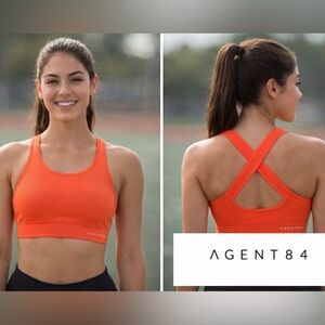 Agent 84 Sports bra, pull over style, size L, criss-cross back